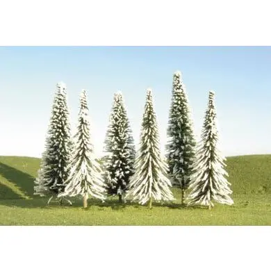Bachmann 4" - 6" Pine Bulk Trees With Snow (24 Per Bag) 1
