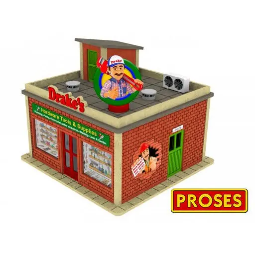 Bachmann O Scale Drake's Hardware Store With Light And Rotating Sign Kit 1