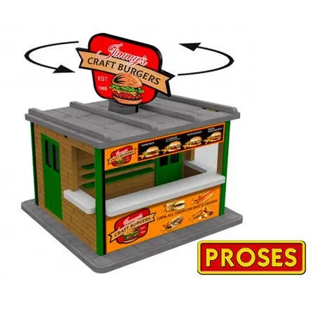 Bachmann O Scale Jimmy's Burger Stand With Light And Rotating Sign (Kit) 1