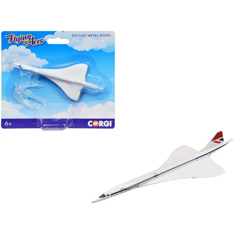 Bae/Aerospatiale Concorde Commercial Aircraft "British Airways" White "Flyin Aces" Series Diecast Model By Corgi 1