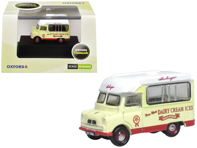 Bedford Ca Ice Cream Van "Hockings Dairy Cream Ice" Cream With White Top 1/148 (N) Scale Diecast Model Car By Oxford Diecast 1