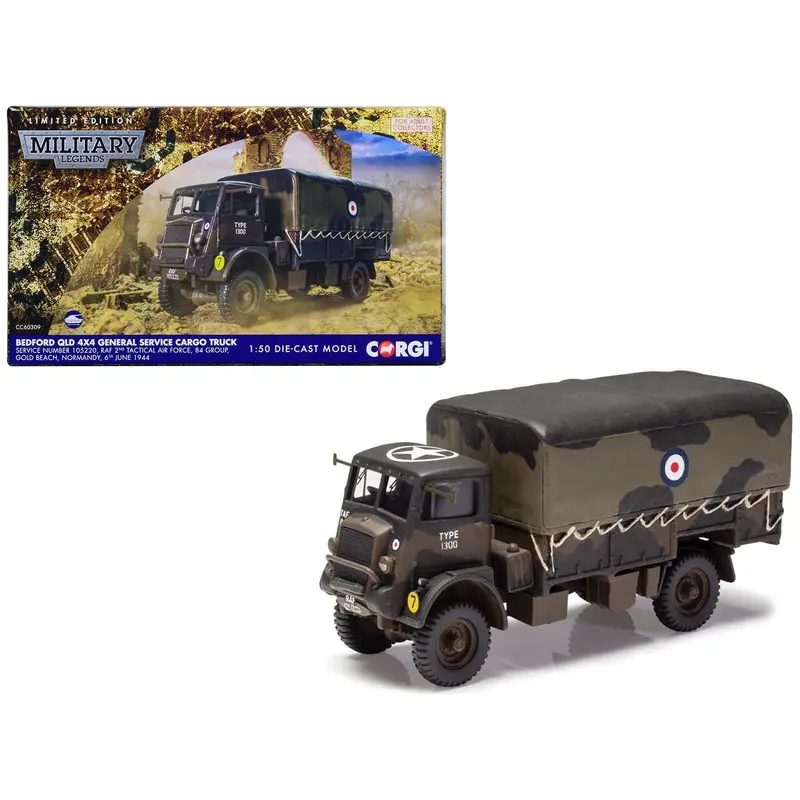 Bedford Qld 4X4 General Service Cargo Truck "2Nd Tactical Air Force 84 Group Normandy" (1944) British Royal Air Force "Military Legends" Series 1/50 Diecast Model By Corgi 1