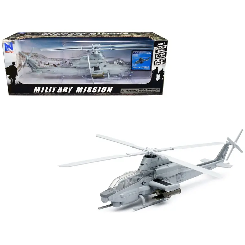 Bell Ah-1Z Cobra Helicopter Gray "Us Air Force" "Military Mission" Series 1/55 Diecast Model By New Ray 1