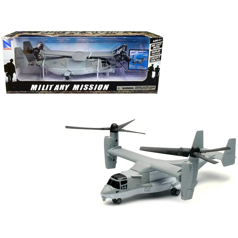 Bell Boeing V-22 Osprey Aircraft #02 Gray "Us Air Force" "Military Mission" Series 1/72 Diecast Model By New Ray 1
