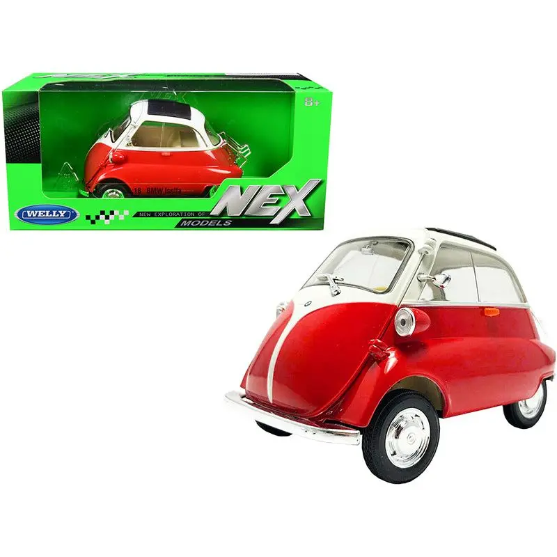 Bmw Isetta Red And White "Nex Models" 1/18 Diecast Model Car By Welly 1