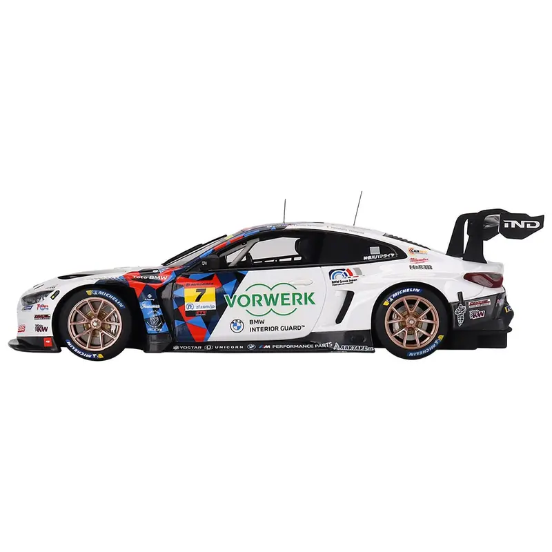 Bmw M4 Gt3 #7 Seiji Ara - Bruno Spengler - Masataka Yanagida "Bmw M Team Studie X Crs" Gt300 "Super Gt Series" (2023) 1/18 Model Car By Top Speed 1