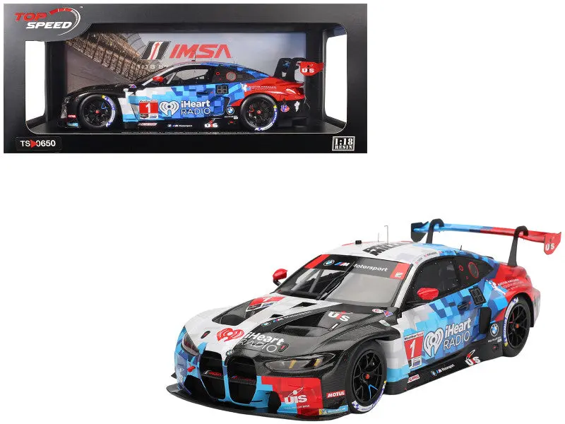 Bmw M4 Gt3 Evo #1 Connor De Phillippi - Madison Snow - Neil Verhagen - Kelvin Van Der Linde "Paul Miller Racing" Imsa "24 Hours Of Daytona" (2025) 1/18 Model Car By Top Speed 1
