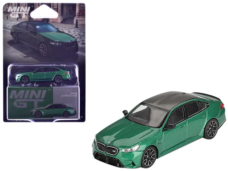Bmw M5 Isle Of Man Green Metallic With Carbon Top Limited Edition 1/64 Diecast Model Car By Mini Gt 1