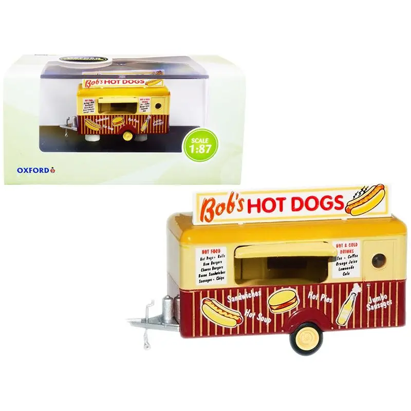 "Bob's Hot Dogs" Mobile Food Trailer 1/87 (Ho) Scale Diecast Model By Oxford Diecast 1