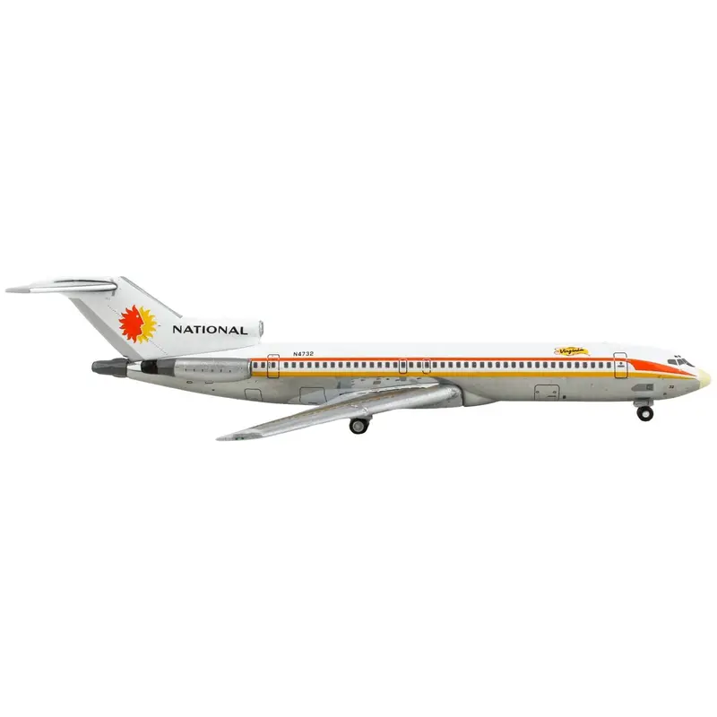Boeing 727-200 Commercial Aircraft "National Airlines" White With Yellow And Orange Stripes 1/400 Diecast Model Airplane By Geminijets 1