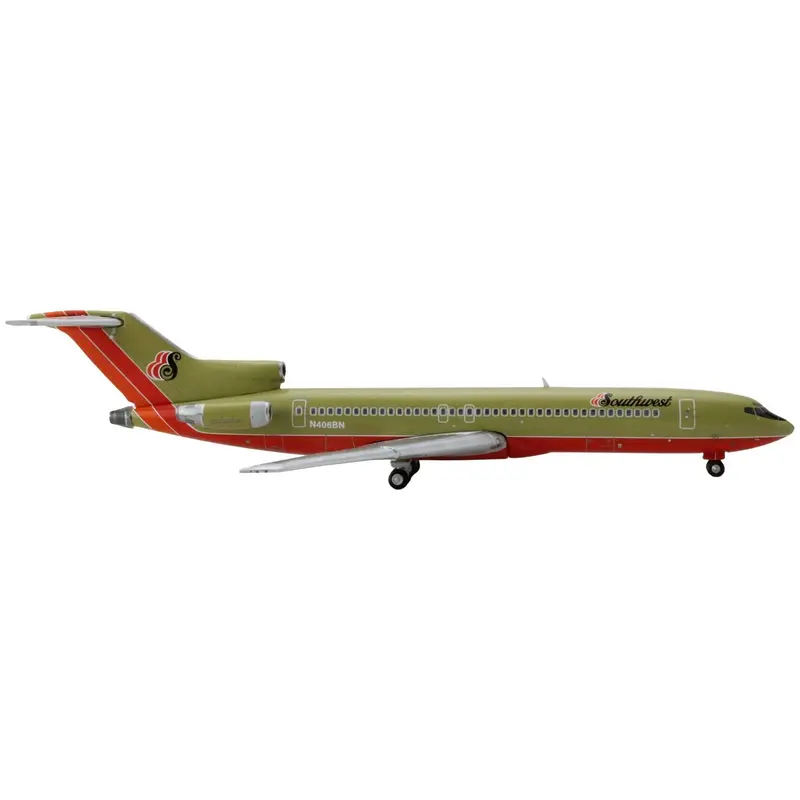 Boeing 727-200 Commercial Aircraft "Southwest Airlines" Gold With Red And Orange Stripes 1/400 Diecast Model Airplane By Geminijets 1