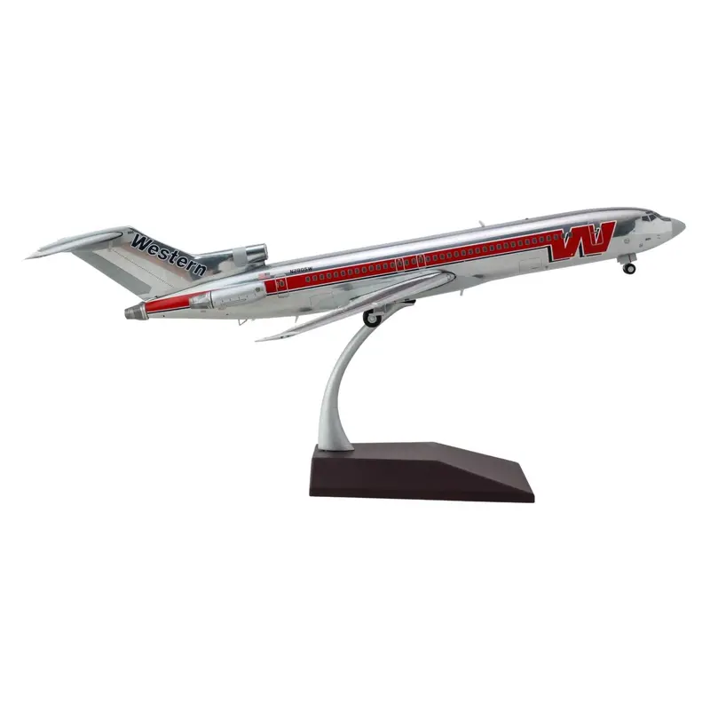 Boeing 727-200 Commercial Aircraft "Western Airlines" (N2805w) Silver With Red Stripes "Gemini 200" Series 1/200 Diecast Model Airplane By Geminijets 1