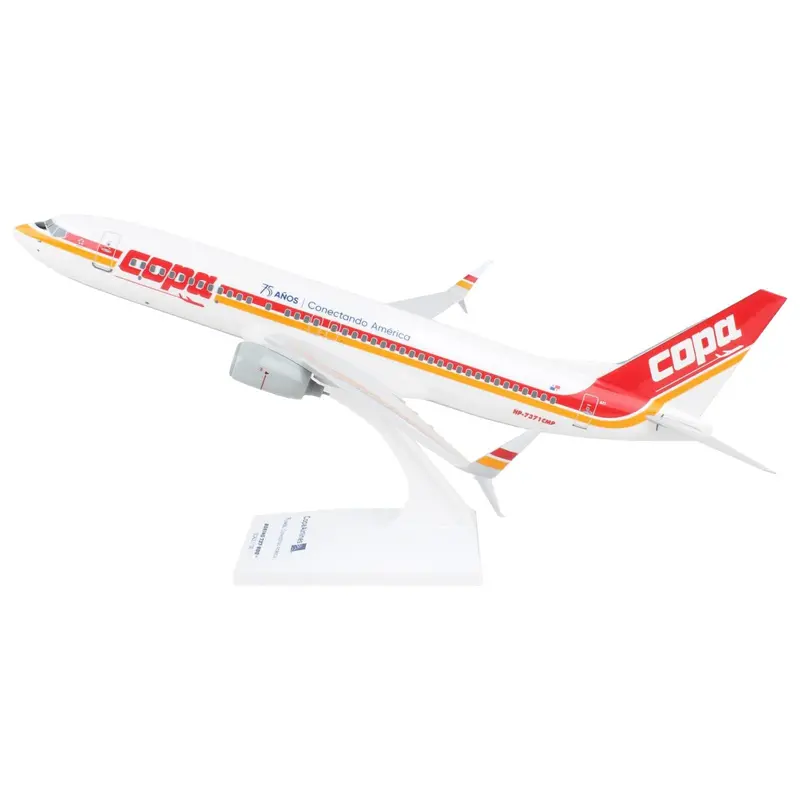 Boeing 737-800 Commercial Aircraft "Copa Airlines" (Hp-7371Cmp) White With Red And Yellow Stripes (Snap-Fit) 1/130 Plastic Model By Skymarks 1