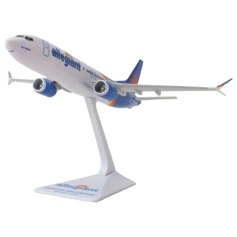 Boeing 737-8200 Commercial Aircraft "Allegiant Air" (N811nv) White And Blue With Stripes (Snap-Fit) 1/200 Plastic Model By Skymarks 1