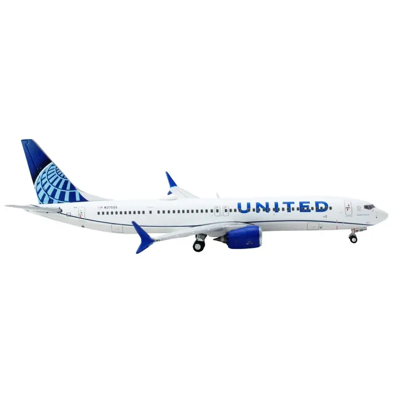 Boeing 737 Max 9 Commercial Aircraft "United Airlines" (N37555) White With Blue Tail 1/400 Diecast Model Airplane By Geminijets 1