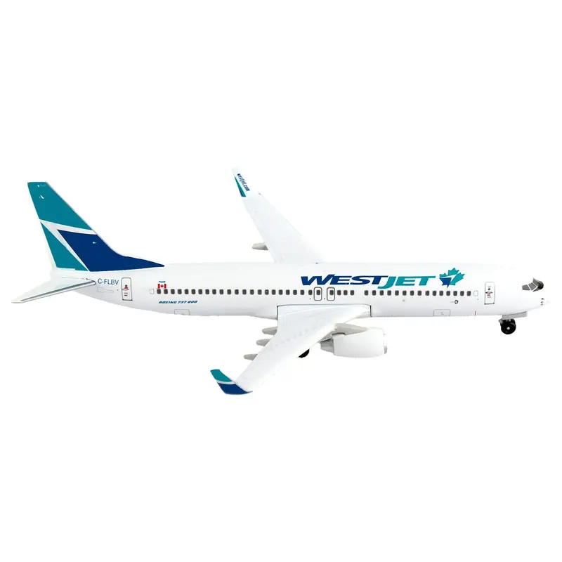 Boeing 737 Next Generation Commercial Aircraft "Westjet Airlines - Maple Leaf Logo Livery" 1/300 Diecast Model Airplane By Postage Stamp 1
