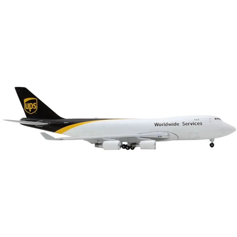 Boeing 747-400F Commercial Aircraft "Ups Worldwide Services" White With Brown Tail 1/400 Diecast Model Airplane By Geminijets 1
