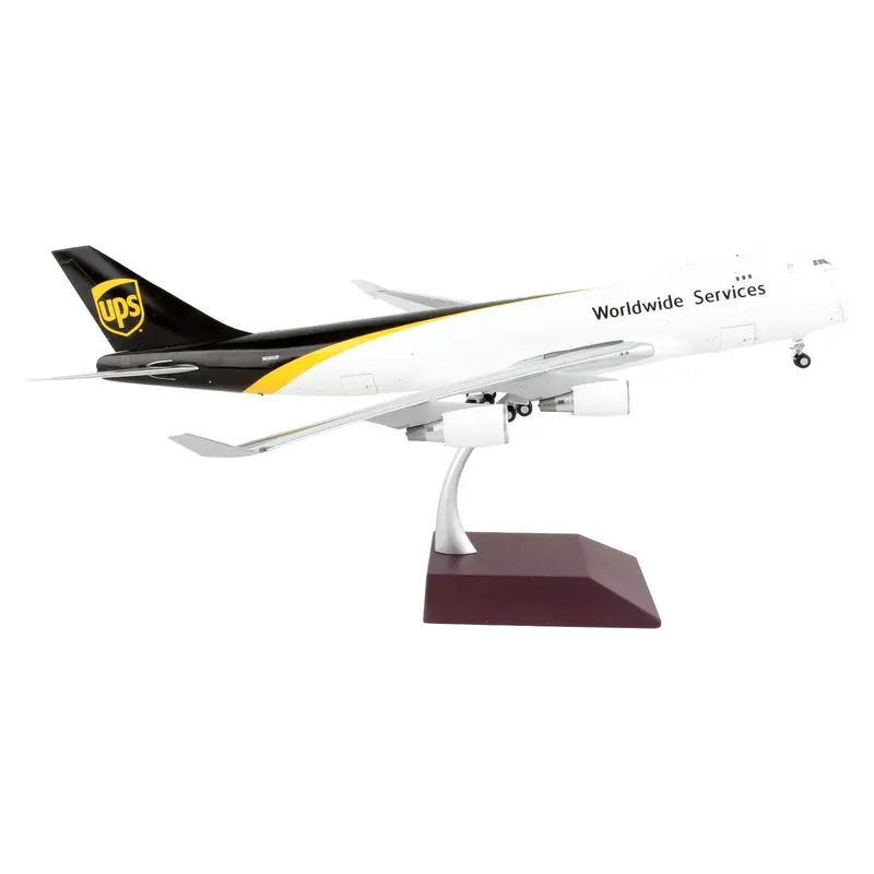 Boeing 747-400F Commercial Aircraft "Ups Worldwide Services" White With Brown Tail "Gemini 200 - Interactive" Series 1/200 Diecast Model Airplane By Geminijets 1