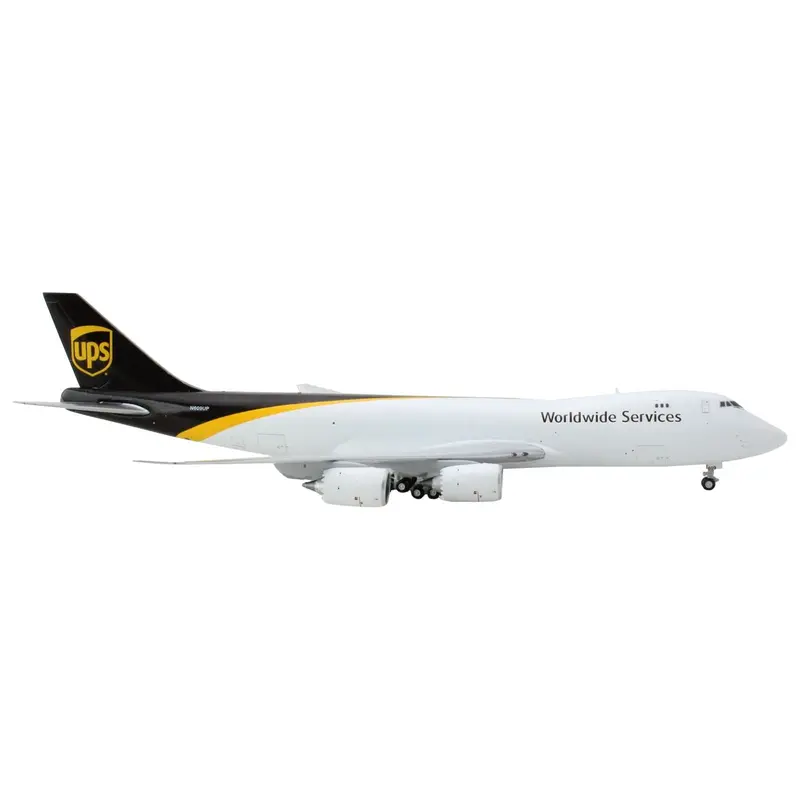 Boeing 747-8F Commercial Aircraft "Ups Worldwide Services" White With Brown Tail 1/400 Diecast Model Airplane By Geminijets 1