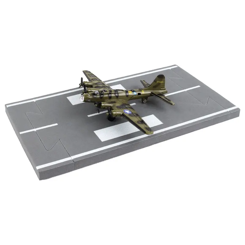 Boeing B-17 Flying Fortress Bomber Aircraft Olive Green Camouflage "United States Army Air Force" With Runway Section Diecast Model Airplane By Runway24 1