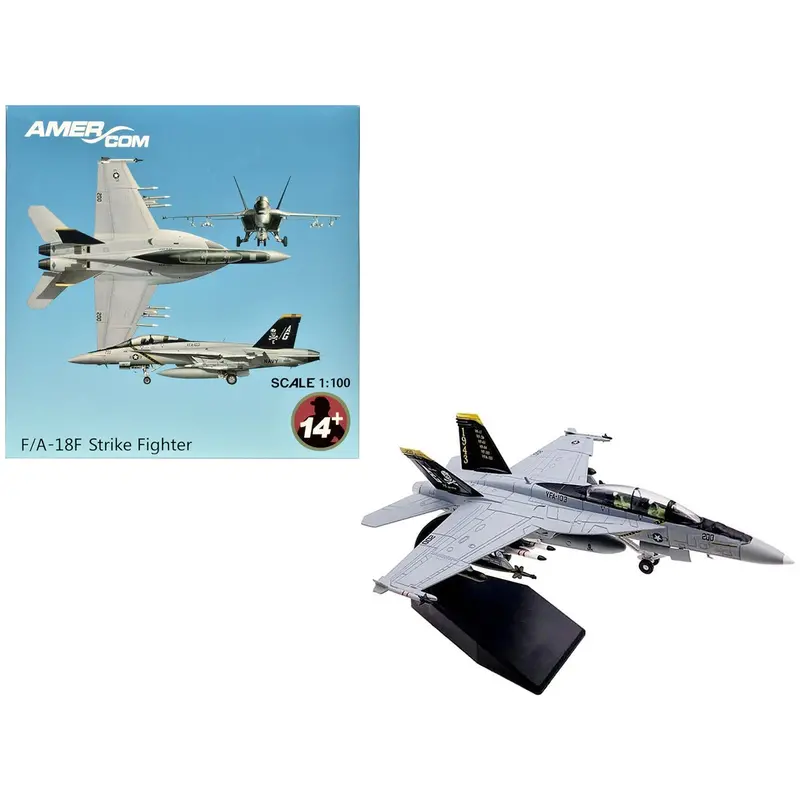Boeing F/A-18F Super Hornet Fighter Aircraft "Vfa-103 Jolly Rogers 75Th Anniversary" (2018) United States Navy 1/100 Diecast Model Airplane 1