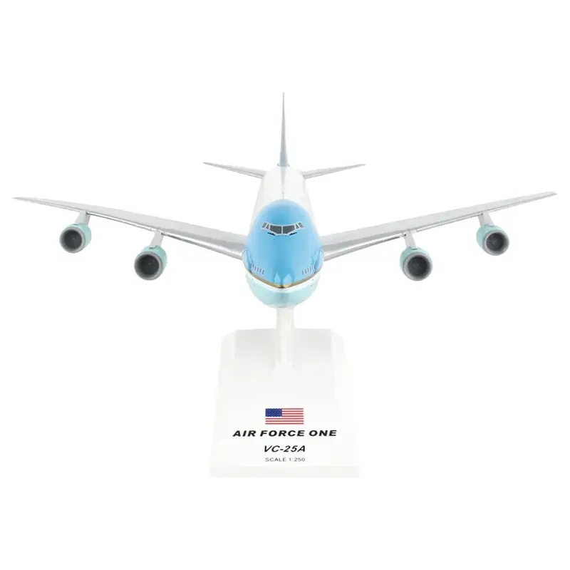 Boeing Vc-25A Transport Aircraft "Air Force One - United States Of America" (29000) White With Blue Stripes (Snap-Fit) 1/250 Plastic Model By Skymarks 1