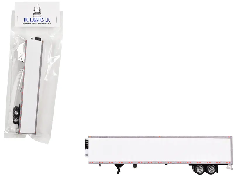 Box Dry Goods Trailer White 1/87 (Ho) Scale Plastic Model By Ho Logistics 1