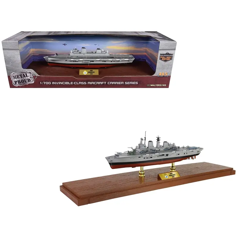 British Hms Invincible (R05) Aircraft Carrier Full-Hull Edition "Falklands War" (1982) British Royal Navy "Battleship" Series 1/700 Diecast Model By Metal Proud 1