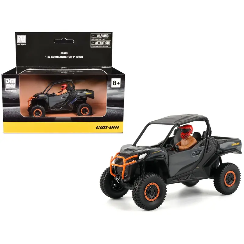 Can-Am Commander Xt-P 1000R Gray And Orange With Driver Figure 1/32 Diecast Model By Brp Models 1