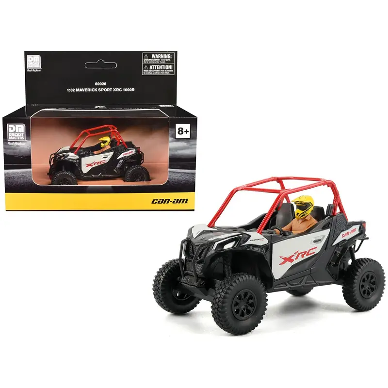 Can-Am Maverick Sport Xrc 1000R Red And Gray With Driver Figure 1/32 Diecast Model By Brp Models 1