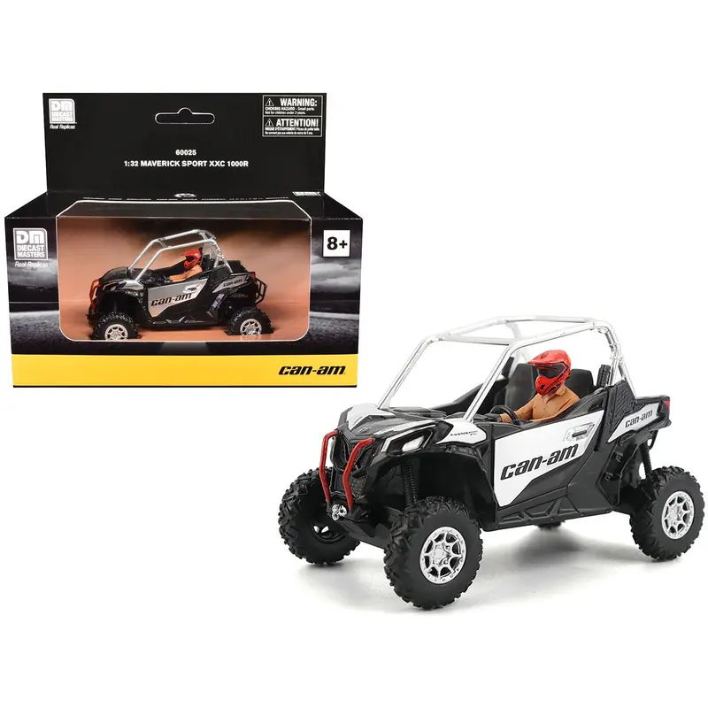 Can-Am Maverick Sport Xxc 1000R Silver Metallic And Black With Driver Figure 1/32 Diecast Model By Brp Models 1