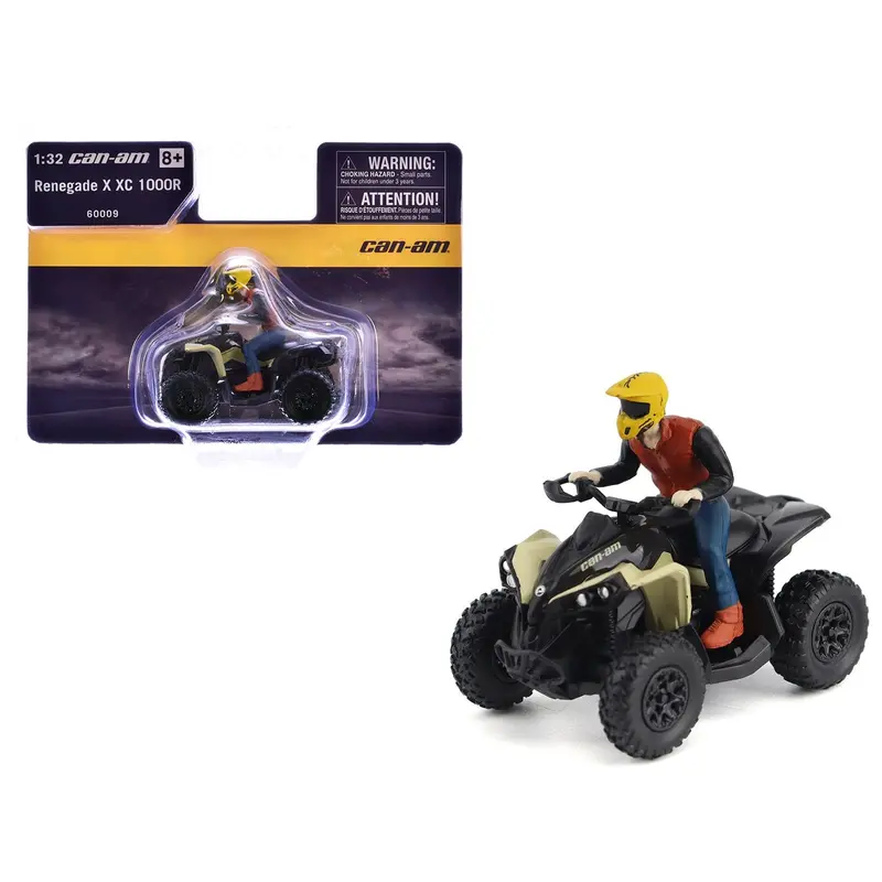 Can-Am Renegade X Xc 1000R Atv Desert Tan With Driver Figure 1/32 Diecast Model By Brp Models 1