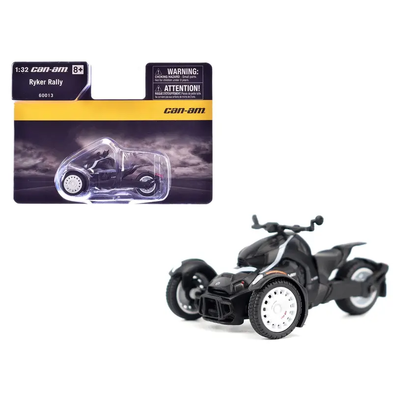 Can-Am Ryker Rally 3-Wheel Motorcycle Ghost Black 1/32 Diecast Model By Brp Models 1