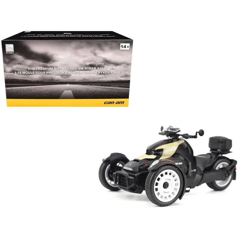 Can-Am Ryker Rally 3-Wheel Motorcycle Sand Storm And Black 1/12 Diecast Model By Brp Models 1