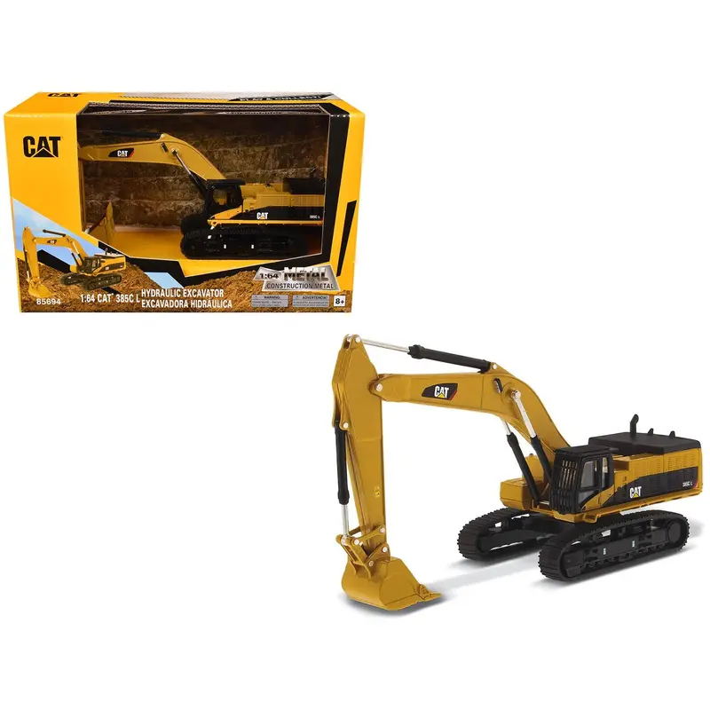 Cat Caterpillar 385C L Hydraulic Excavator Yellow "Play & Collect!" Series 1/64 Diecast Model By Diecast Masters 1