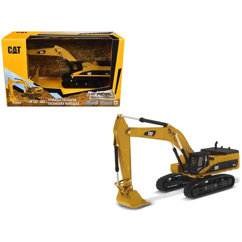 Cat Caterpillar 385C L Hydraulic Excavator Yellow "Play & Collect!" Series 1/64 Diecast Model By Diecast Masters 1