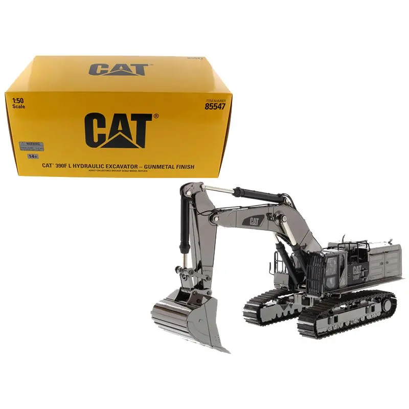 Cat Caterpillar 390F L Hydraulic Tracked Excavator Gunmetal "Commemorative Series" 1/50 Diecast Model By Diecast Masters 1