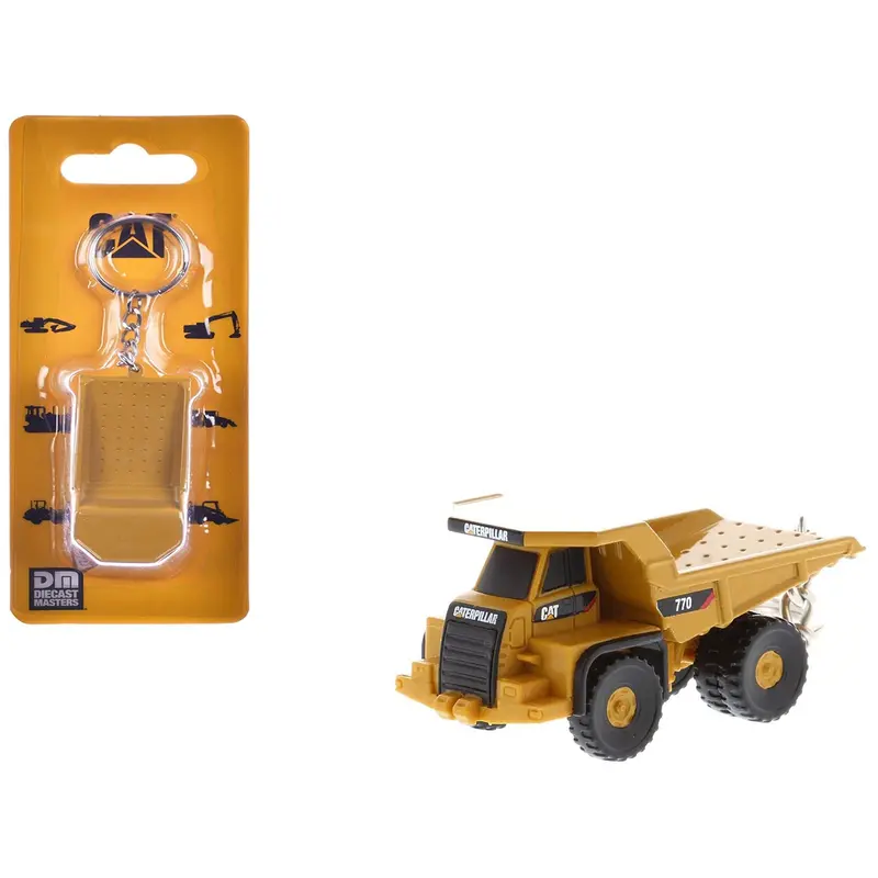 Cat Caterpillar 770 Off-Highway Truck Keychain Yellow Diecast Model By Diecast Masters 1