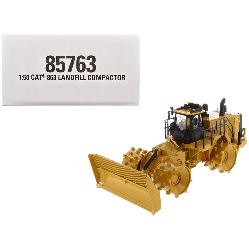 Cat Caterpillar 836 Landfill Compactor Yellow "High Line" Series 1/50 Diecast Model By Diecast Masters 1