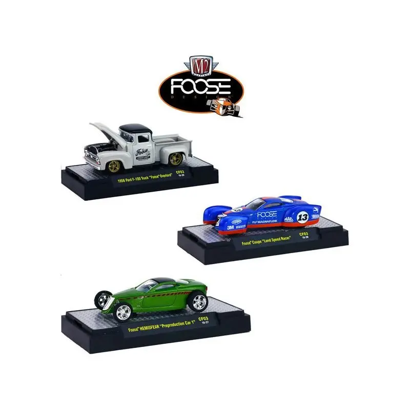 Chip Foose Release 3, 3 Cars Set With Cases 1/64 Diecast Model Cars By M2 Machines 1