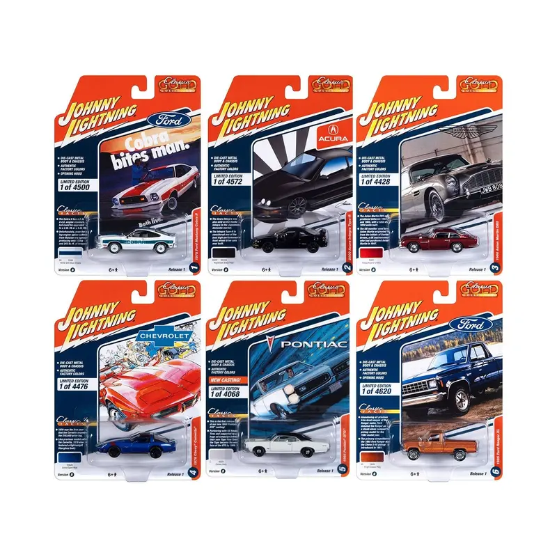 "Classic Gold Collection" 2023 Set B Of 6 Cars Release 1 1/64 Diecast Model Cars By Johnny Lightning 1