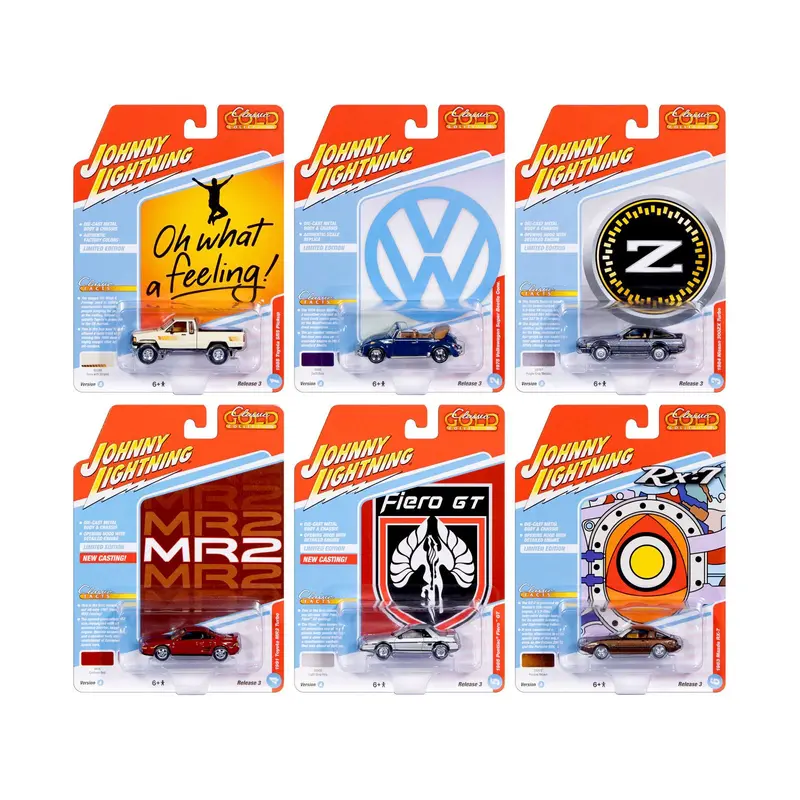 "Classic Gold Collection" 2026 Release 1 Set A Of 6 Cars 1/64 Diecast Model Cars By Johnny Lightning 1