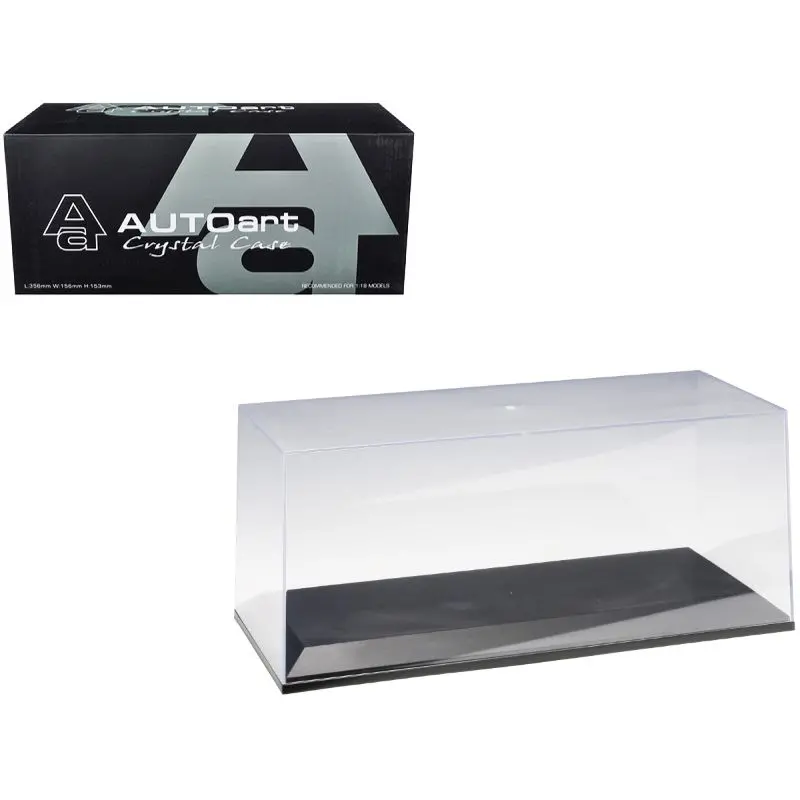 Collectible Display Show Case For 1/18-1/24 Scale Model Cars With Black Plastic Base By Autoart 1