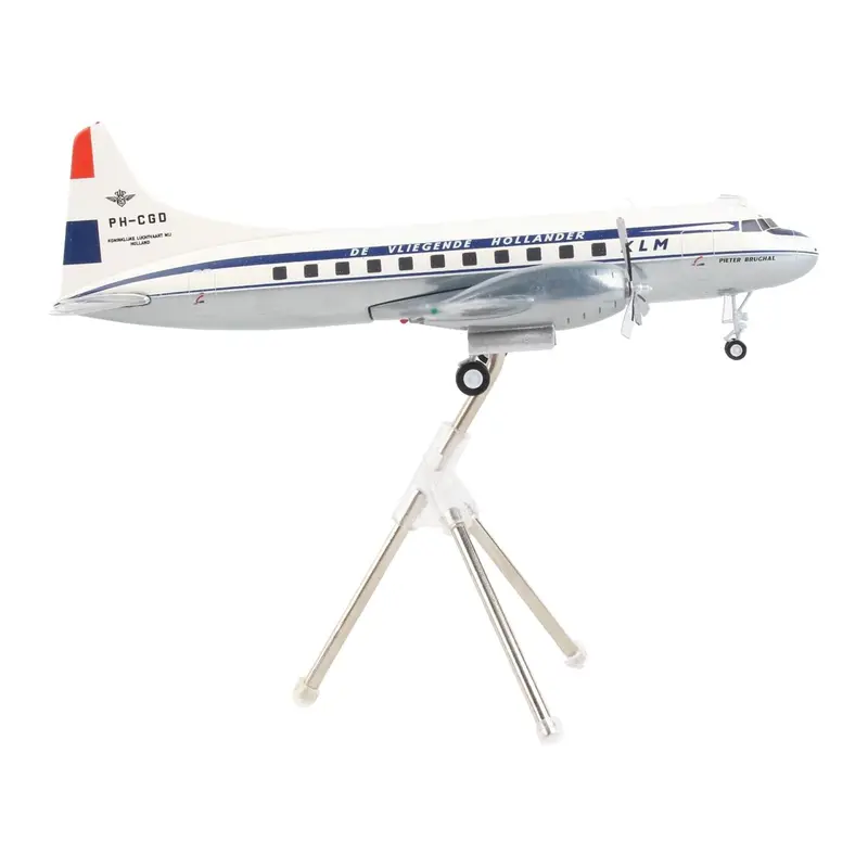 Convair Cv-340 Commercial Aircraft "Royal Dutch Airlines - The Flying Dutchman" White With Dark Blue Stripes "Gemini 200" Series 1/200 Diecast Model Airplane By Geminijets 1