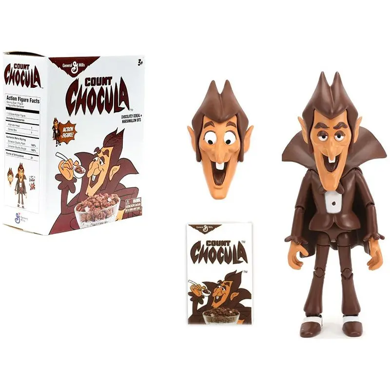 Count Chocula 6.5" Moveable Figurine With Alternate Head And Cereal Box "General Mills" 1/12 Scale By Jada 1