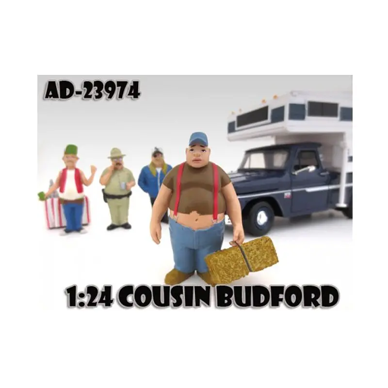 Cousin Budford "Trailer Park" Figure For 1:24 Scale Model Cars By American Diorama 1