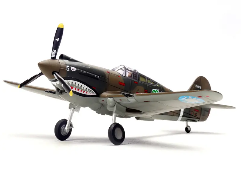 Curtiss P-40B/C Warhawk Fighter Aircraft "White 5 Charles Bond 1St Squadron Flying Tigers, Chinese Air Force" (1942) 1St American Volunteer Group 1/72 Diecast Model Airplane By Legion 1