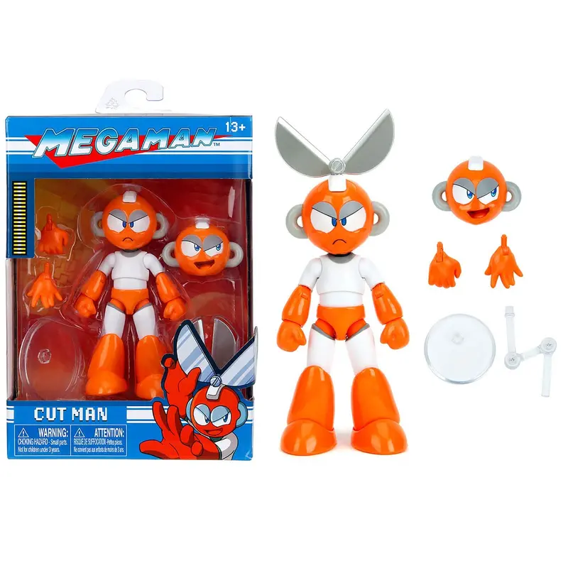 Cut Man 4.5" Moveable Figure With Accessories And Alternate Head And Hands "Mega Man" (1987) Video Game Model By Jada 1