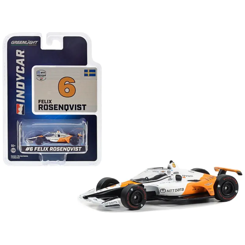Dallara Indycar #6 Felix Rosenqvist "Ntt Data" Arrow Mclaren "60Th Anniversary Triple Crown Accolade Indianapolis 500 Livery" "Ntt Indycar Series" (2023) 1/64 Diecast Model Car By Greenlight 1