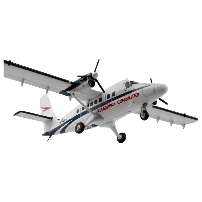 De Havilland Dhc-6-300 Commercial Aircraft "Allegheny Airlines" White With Blue Stripes "Gemini 200" Series 1/200 Diecast Model Airplane By Geminijets 1
